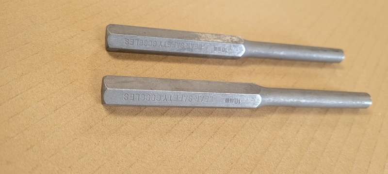 10mm High Quality Hexagonal Long Pin Punches (Bid Per Piece)