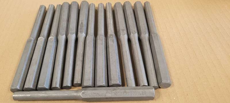 10mm High Quality Hexagonal Long Pin Punches (Bid Per Piece)