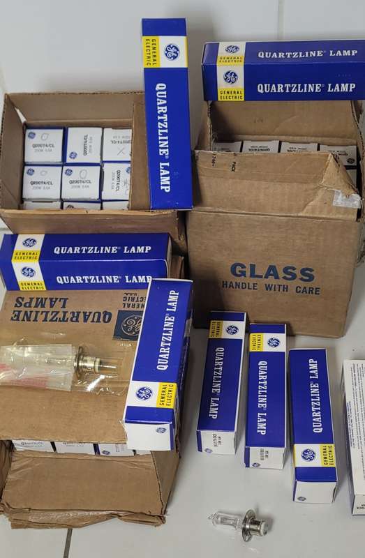 200w GENERAL ELECTRIC (USA) Quatzline 6.6A Studio/Stage Lamp Bulbs (Bid Per Piece)