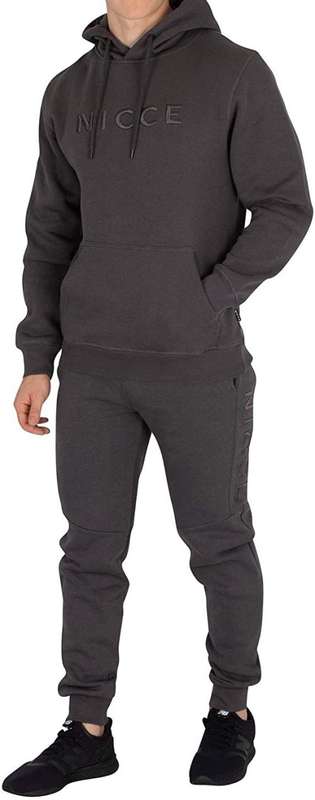 NICCE London Mens Mercury Hoodie / Tracksuit / Coal Grey