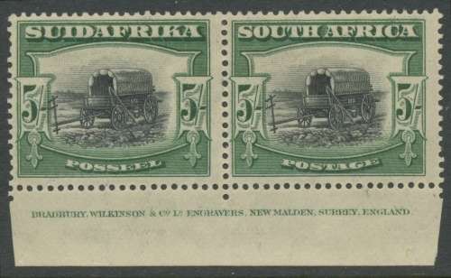 South Africa. 5/- London Printing Imprint. Mm. Cat: R18 000+