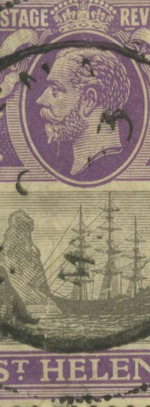 St Helena KG V 8d used. Broken Mainmast variety Cat: £375.00 (R 8400.00)