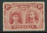 Rhodesia 1d Double Head with OD Flaw. Superb mint example