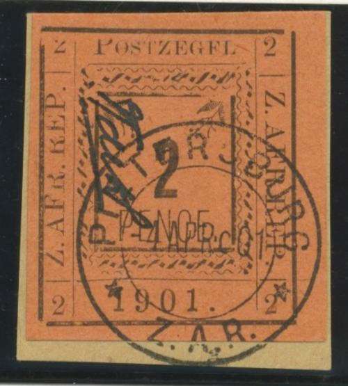 Transvaal. Pietersburg 2d Type 1, Black Initials. Superb Used. POSTZFGEL Variety!