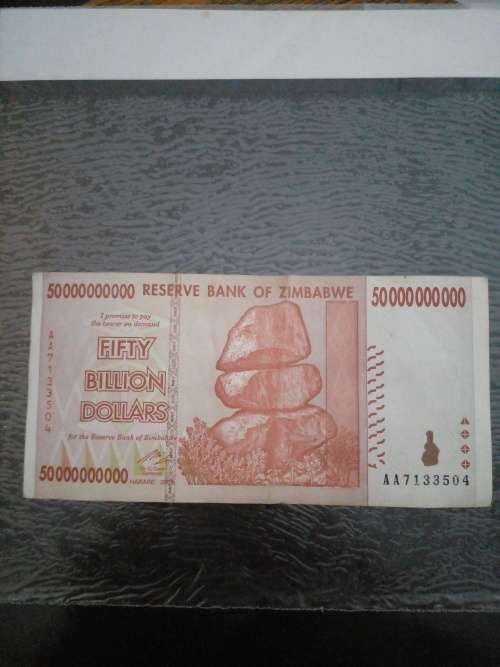 Fifty Billion Zimbabwean Dollars notr