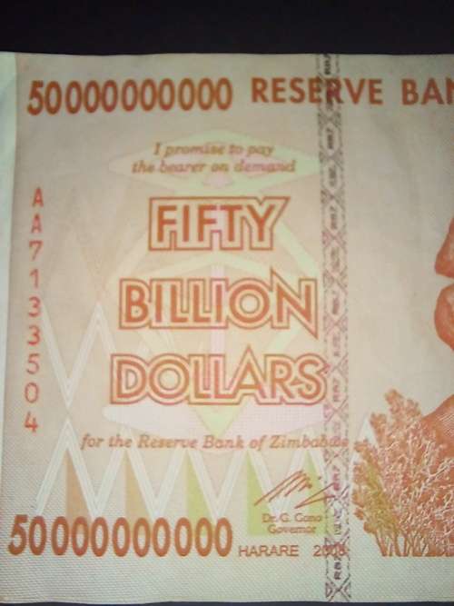 Fifty Billion Zimbabwean Dollars notr