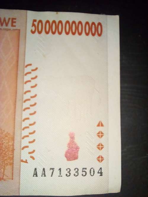 Fifty Billion Zimbabwean Dollars notr