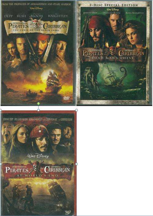 Pirates of the Caribean 1, 2 and 3