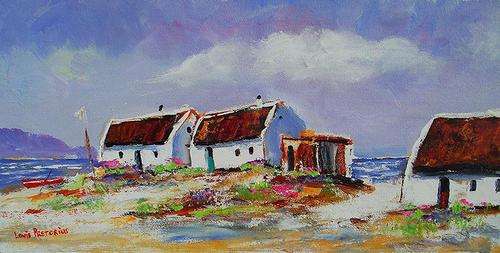 Original oil painting by Louis Pretorius. 600 X 290mm unframed
