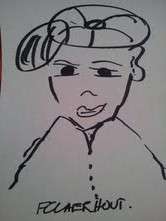 F Claerhout:  Black ink on paper: Boy with Peak Cap