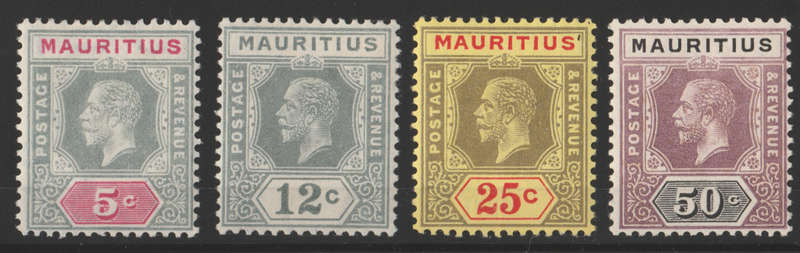 1913-22 Mauritius KGV Complete Set of 8 Mounted Mint