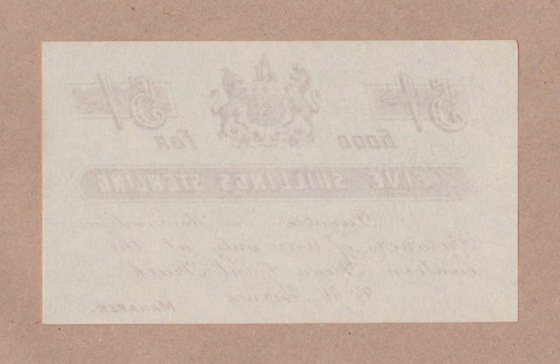 5 Shillings Greenpoint Track - Anglo BoerWar, Boer Prisoner of war note.
