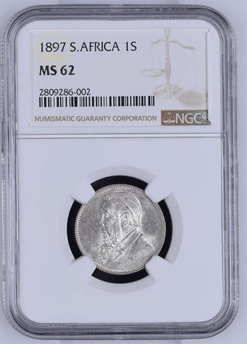 1897 South Africa 1S NGC Graded MS62
