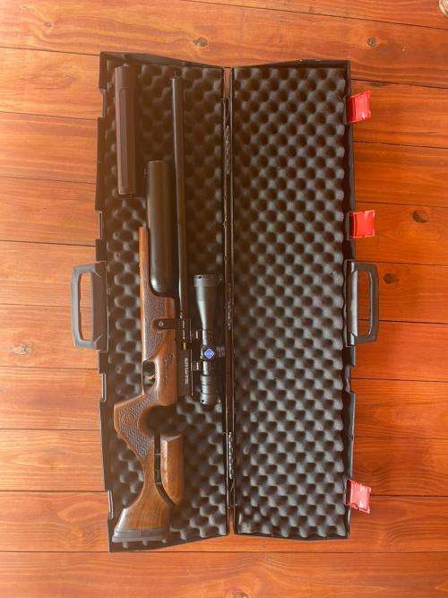 KRAL ARMS BIG HORN PCP AIR RIFLE IN 9MM with DONNYFL Emperor Silencer + Discovery 4-16x44 FFP scope