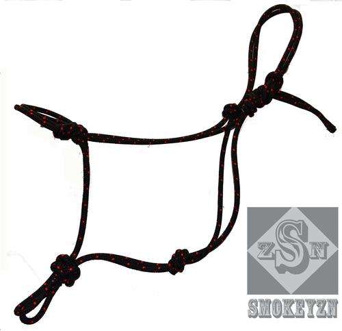 Horse Rope Halter - Black / red flecks