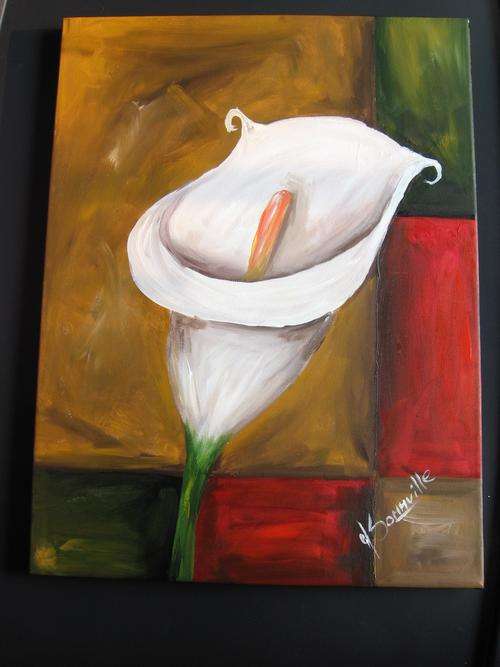 Original Acrylics on Box canvas Painting by dSommvile: Arum 2