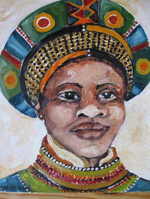 Stunning Original Irma de Waal Oil painting: Ndebele Woman