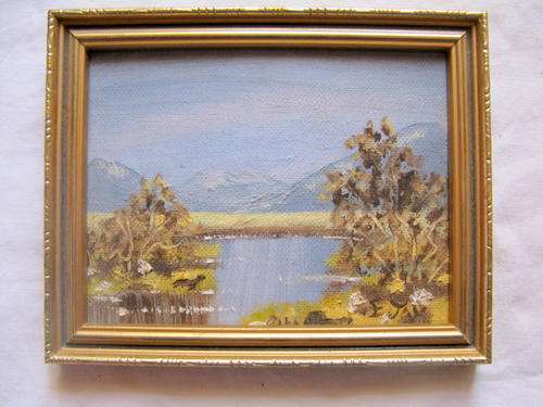 Lovely Oil Painting by E. Jay - Landscape (Framed)