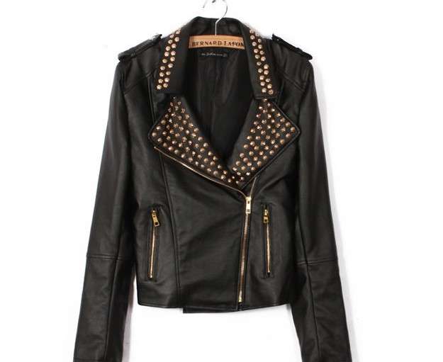 Biker Jacket  PU leather Jacket With Spikes Stone, Stud design,  Zara style