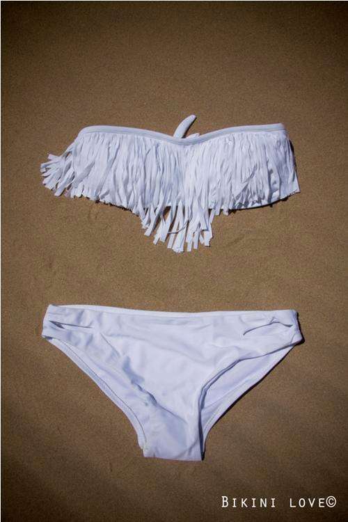 White Tassel Bikini