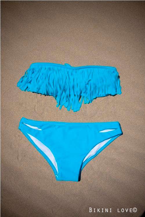 Blue Tassel Bikini