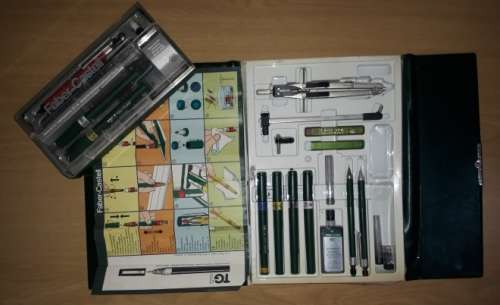 Two Incomplete FABER CASTELL Technical Drawing Sets from fhe 1980s