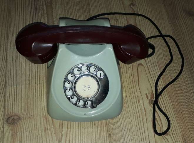 Vintage 1960s AEI Grey Rotary Dial Telephone