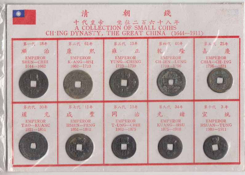 Collection of Chinese Coins of the  Ching Dynasty (1644--1911)