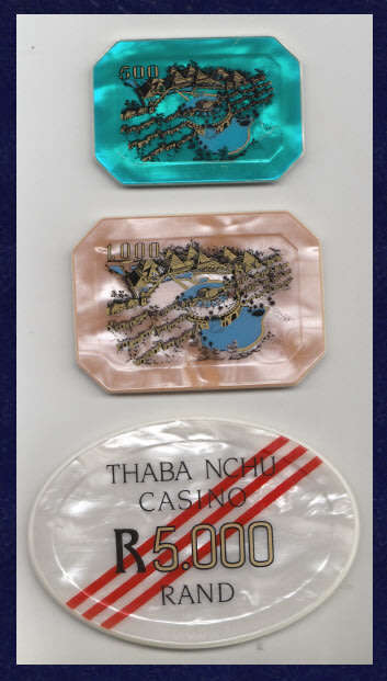 Thaba Nchu Sun (Free State) Casino Plaques/Chips for R500, R1000 and R5000