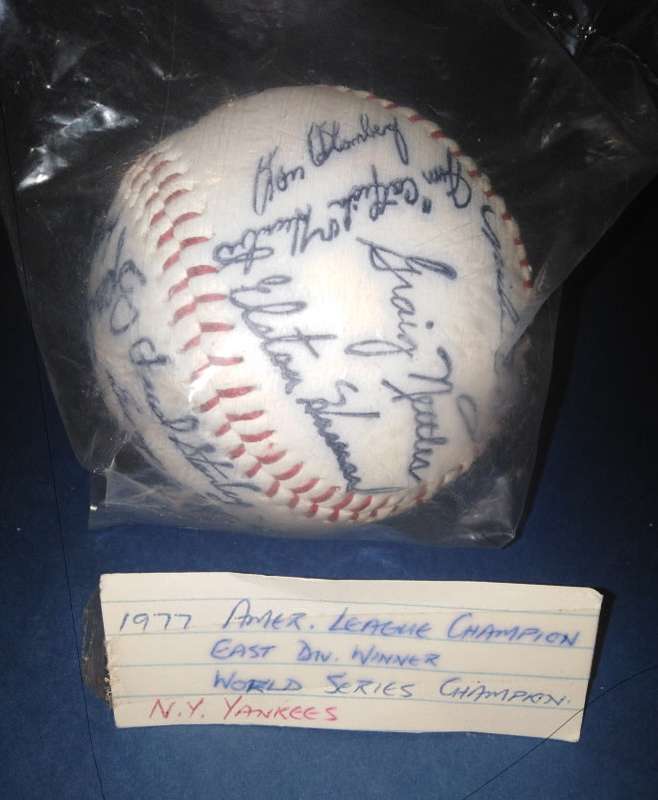 American Baseball:  Baseball with Signatures from New York Yankees, 1977