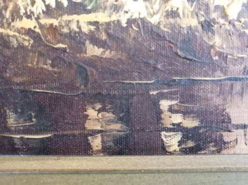 Vintage Oil Forest Scape signed by Victor. (Check shipping fees in description before bidding)