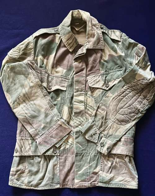 TAILORED RHODESIAN CAMO BUSHJACKET, Made Shorter, with Paddle Elbows and Sergeant Rank