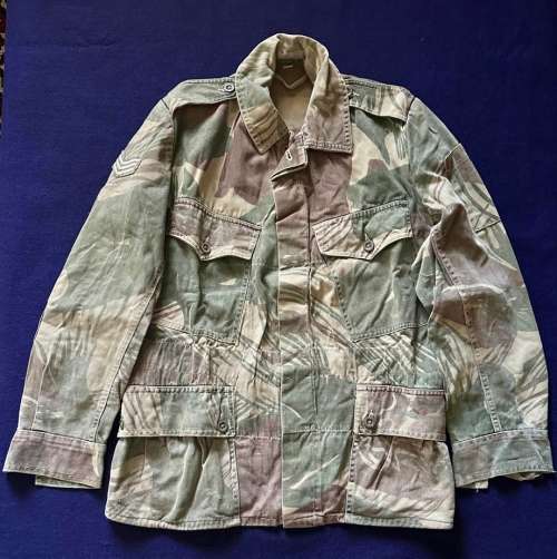 TAILORED RHODESIAN CAMO BUSHJACKET, Made Shorter, with Paddle Elbows and Sergeant Rank
