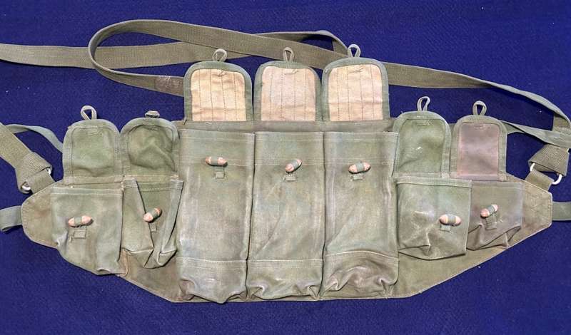 Original CHICOM Type 56 AK Chest Rig - 7 Pouches