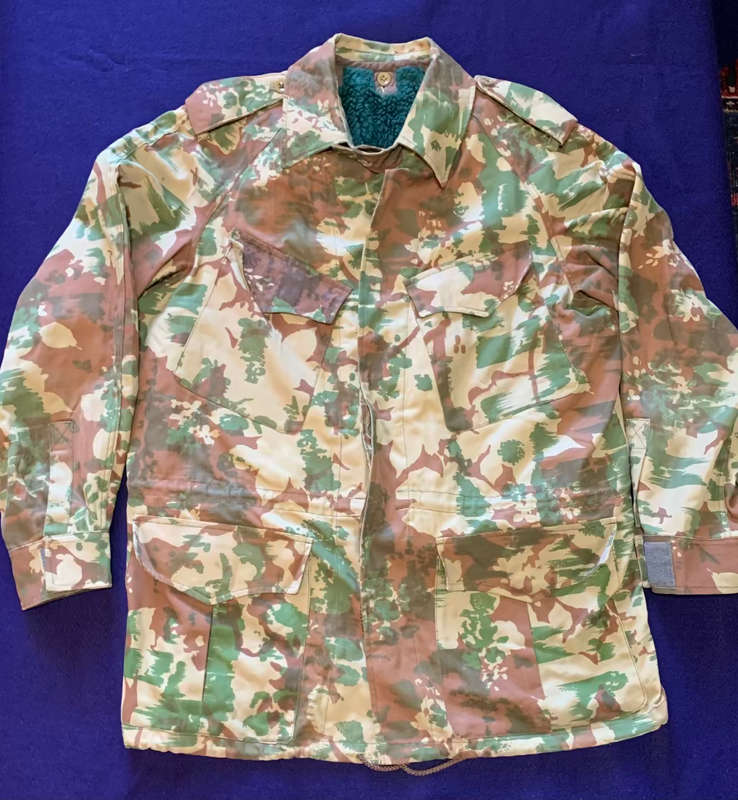 SAP Koevoet Camo Jacket with Liner, JOHN ROWETT & SONS, Size Medium (Multiple Starburst Patterns)