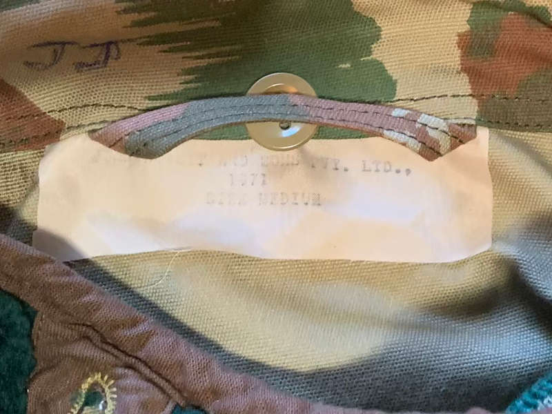 SAP Koevoet Camo Jacket with Liner, JOHN ROWETT & SONS, Size Medium (Multiple Starburst Patterns)