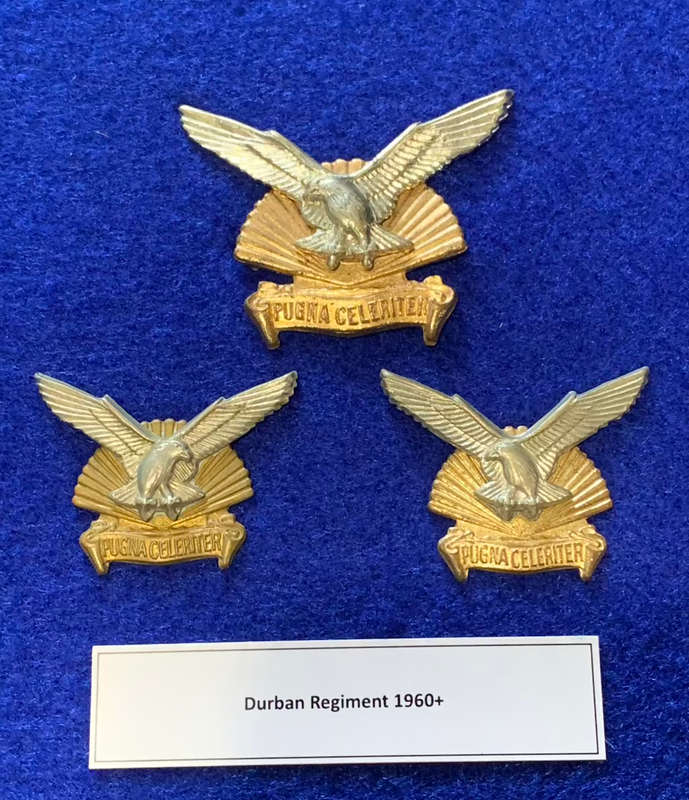 Durban Regiment 1960+, Cap Badge and Set of collar Badges