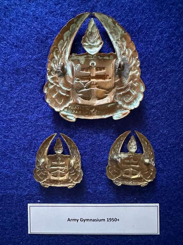 SA Army Gymnasium 1950+, Cap Badge and Set of Collar Badges