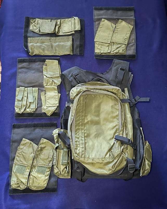 SAP Taskforce Olive Green Combat Vest with 4 Additional Loading Panels - Great Condition