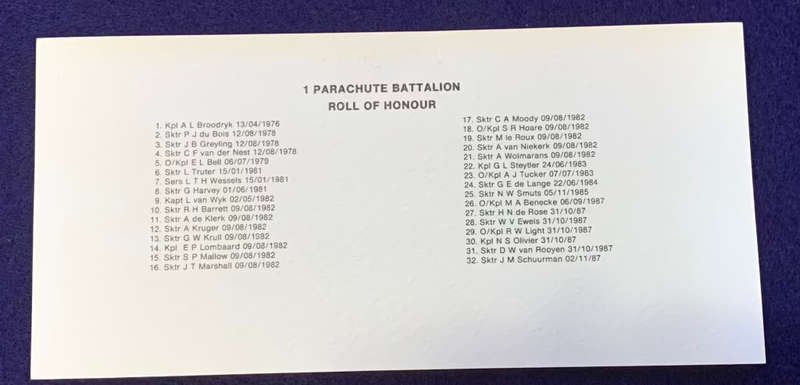 1 Parachute Battalion Full Set of First Day Covers - Numbered 469, with Roll Of Honour Scroll