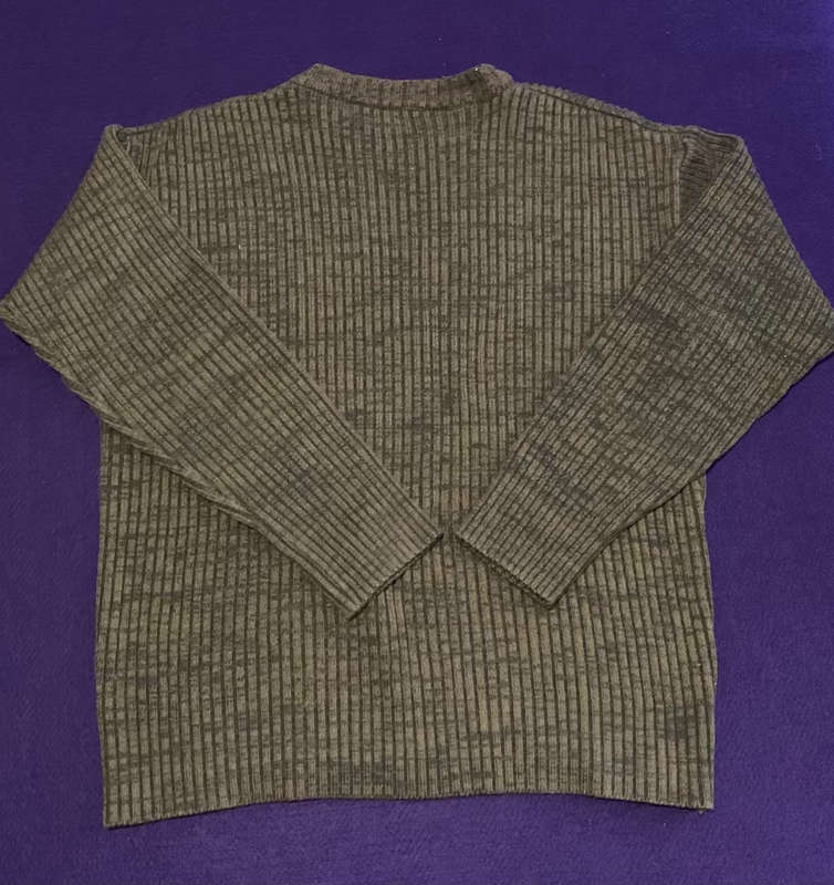 RHODESIAN Dappled Green Jersey with Khaki Padding - Made by Cardigan House, Rhodesia - Large, As New