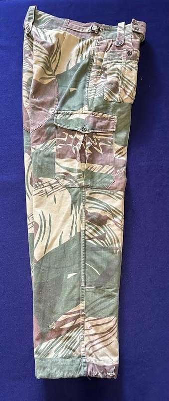 RHODESIAN ARMY CAMO TROUSERS, with Rear Padding and Waist Adjuster - with leg seams tailored