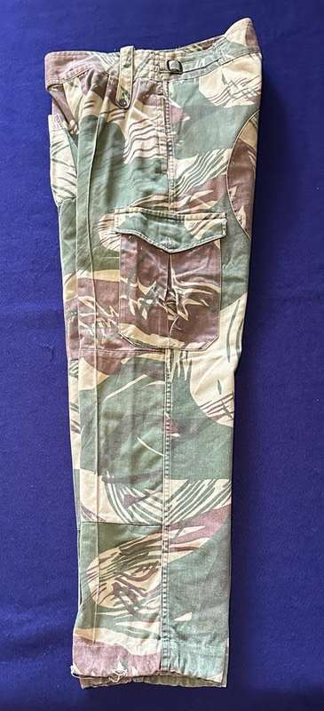 RHODESIAN ARMY CAMO TROUSERS, with Rear Padding and Waist Adjuster - with leg seams tailored