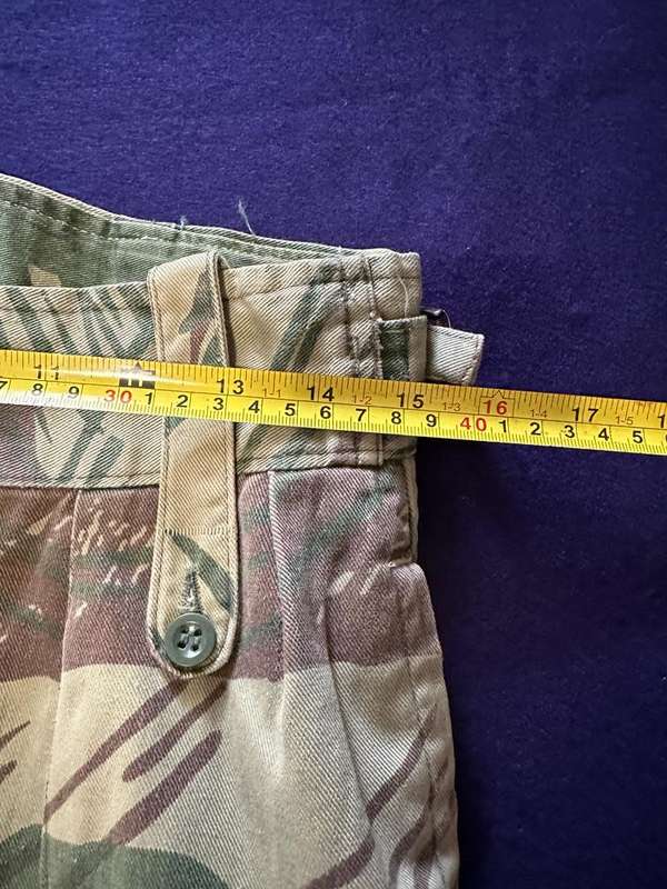 RHODESIAN ARMY CAMO TROUSERS, with Rear Padding and Waist Adjuster - with leg seams tailored