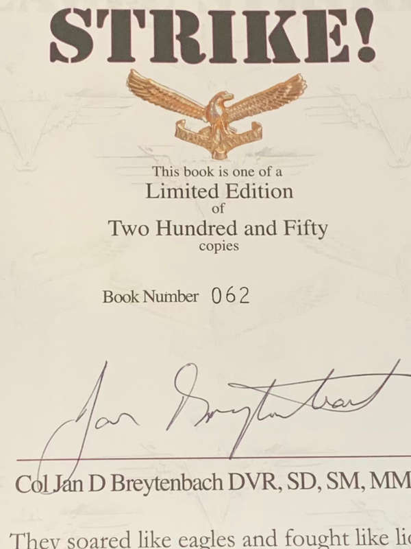 EAGLE STRIKE by Col. Jan Breytenbach, Hardcover Limited Edition No 62, Signed with Protective Cover