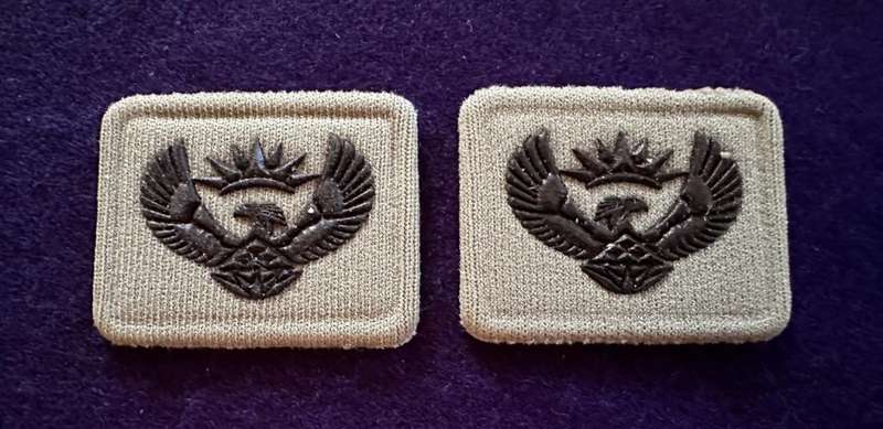 SA Army Rank Insignia Major Embossed Badge - Set (Iron On)