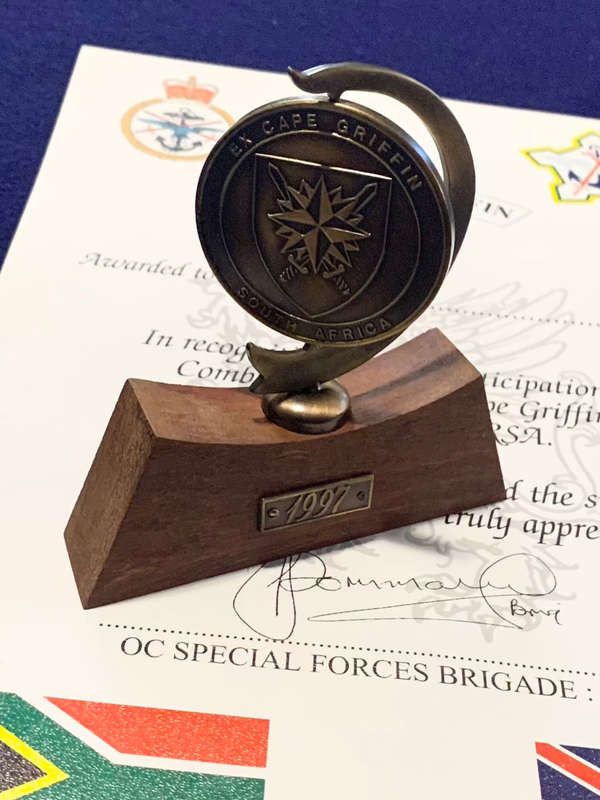 SANDF - Special Forces `Exercise Cape Griffin` Trophy and Certificate