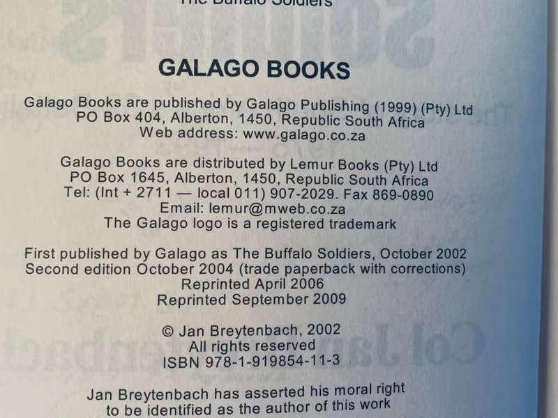 `THE BUFFALO SOLDIERS` by Col Jan Breytenbach - Signed by Various 32Bn Operators