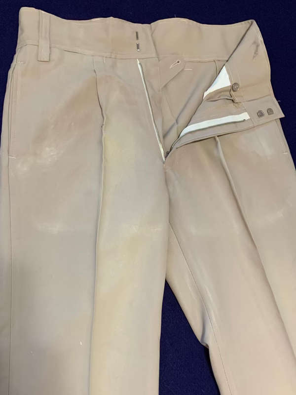 RHODESIAN Long Trousers `Sands` worn by other Units - Period Piece Worn - Label Bronson