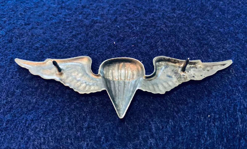 SWATF Oxidised Silver Basic Parachute Breast Qualification Badge - Approved 1982
